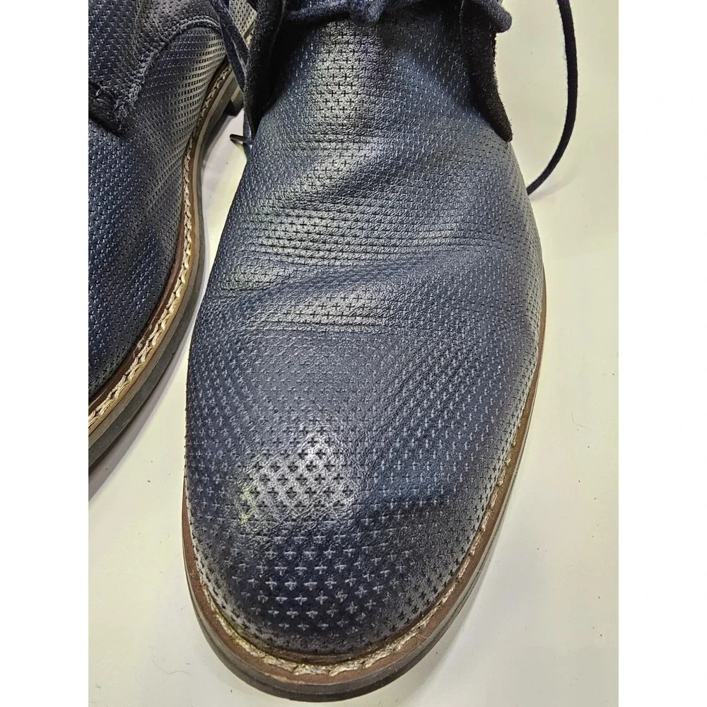 Joe Jeans Mens Navy Blue Textured Derby Shoes ‎ Size 10